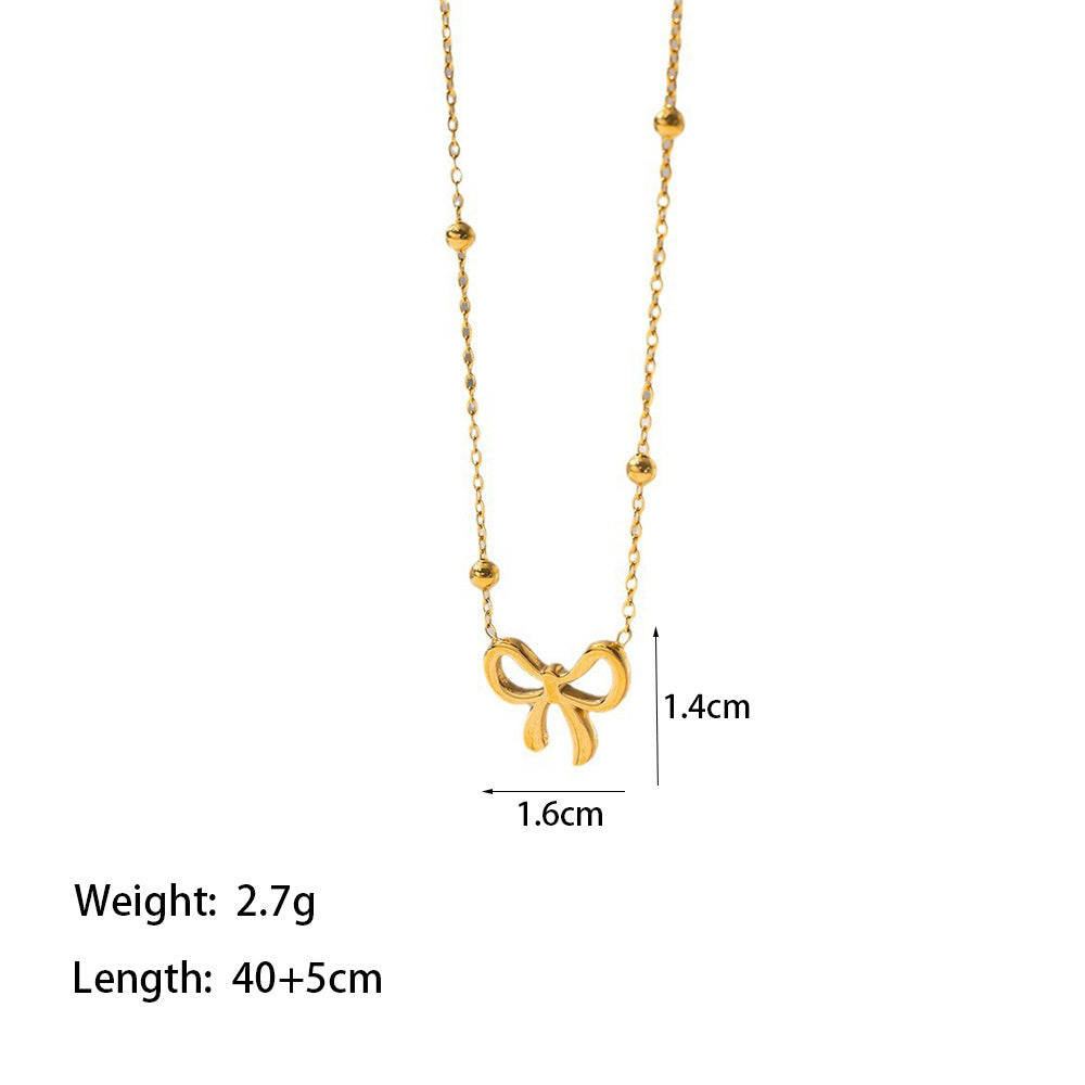 Titanium Steel Butterfly Bead Jewelry Set