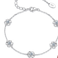 Moissanite Four-Leaf Clover Sterling Silver Jewelry